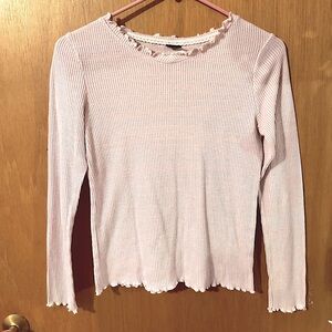 Pink Art Class long sleeve with lettuce trim